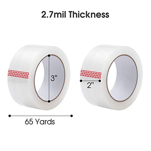 Pacific Mailer Heavy Duty Clear Packing Tape 2in x 65yds, Pack of 6