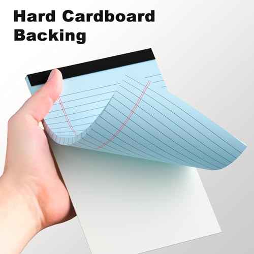 5pcs Small Note Pads 5x8 Notebook College Ruled Legal Pads Color Notepads 5 Pack Study Back Writing Pads 5 x 8 Perforated Narrow Ruled Pads of Paper for School & Office Supplies 30 Sheets/Pack