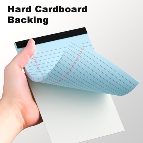 Multicolor 5 Pack 5x8 Legal Notepads - College Ruled, Perforated, Thick Paper