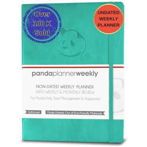 Panda Planner 2025-2026 Undated Weekly Planner, To Do List Notebook with Habit Tracker, 8¡± x 11¡±, 53 Weeks, Daily Weekly Monthly Overview for Home, School, Office, Turquoise