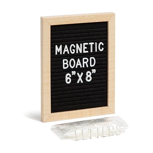 U Brands Small Black Felt Letter Board Sign with Magnet - 6x8 Inches