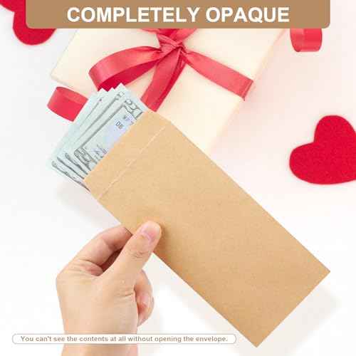 Joyberg 120 PCS Money Envelopes for Cash Kraft Paper, 6.5¡±x3.2¡± Small Cash Envelopes for Self-Adhesive, Money Saving Challenge Coin Envelopes for Coin, Check, Budget, Small Item Organizer