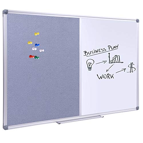 48x36 Large Magnetic Combo Whiteboard & Bulletin Board - DexBoard