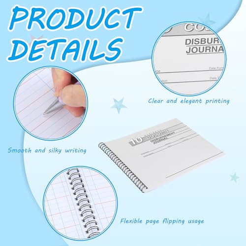2 Pcs Disbursement Journal 10 x 8.5 Inches Expense Ledger Cash Disbursement Journal Accounting Sheets 10 Column Ledger Sheets