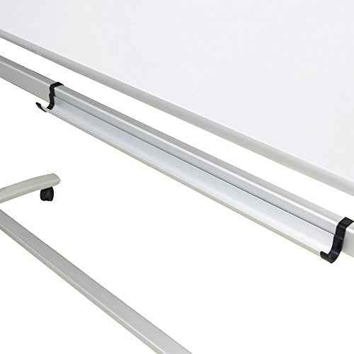 VIZ-PRO Double-Sided Non-Magnetic Office Whiteboard/Mobile Easel, 72 x 48 inches, Steel Stand