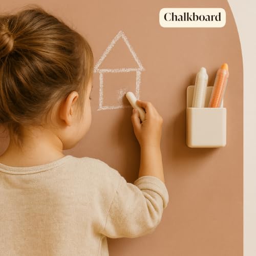 Orelle MagicWall Magnetic Chalkboard Wall Decal Mocha 24 x 39 inches - Repositionable & Renter-Friendly Playroom Decor