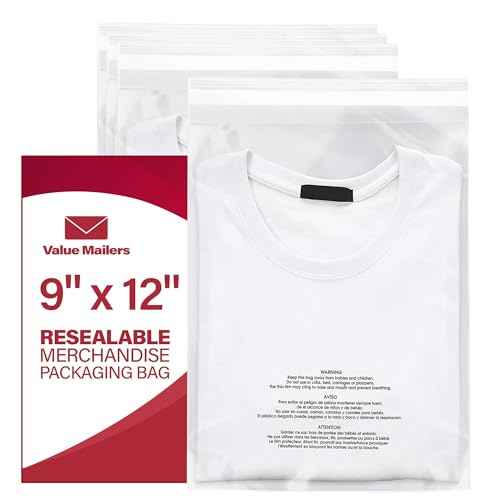 100 9x12 Suffocation Warning Self Seal Flap Tape Clear Poly Bags Cello Cellophane Polypropylene OPP Bags 1.5 Mil By ValueMailers
