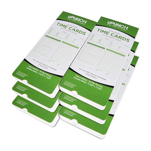 uPunch 300 Time Cards for Green HN3000 AutoAlign Clocks - Pack of 300