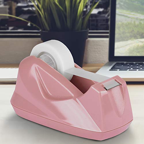 Acrimet Desktop Tape Dispenser Rose, Premium Plastic, Non-Slip Base