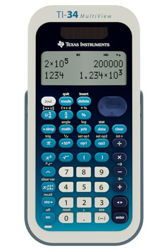 Blue Texas Instruments TI-34 MultiView Scientific Calculator for Middle School Math & Science