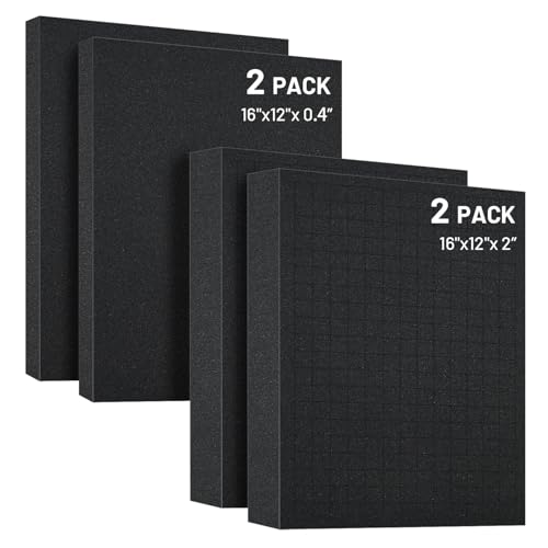 Dual-Thickness Case Foam Insert Kit 4PCS (2PCS 16x12x2" + 2PCS