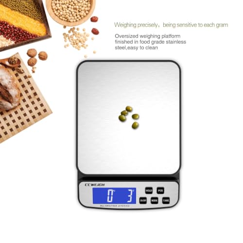 Digital Postal Shipping Scale 110 lbs with Hold & Tare - Stainless Steel Platform