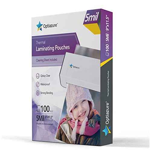 Thermal Laminating Pouches 9"x11.5" Inches, 5mil 100Pack, Clear, Letter Size