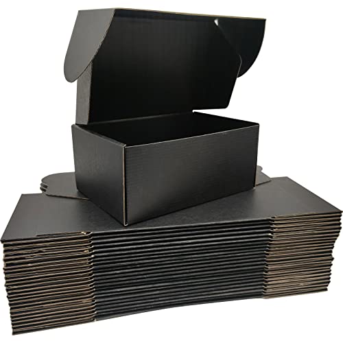 Small Black Shipping Boxes for Small Business Pack of 25-9x6x4 inches Cardboard Corrugated Mailer Boxes for Shipping Packaging Craft Gifts Giving Products