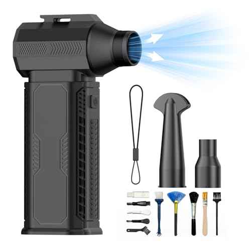Compressed Air Duster Cordless Dust Blower, 130000RPM Brushless Turbo Fan Handheld Mini Jet Dry Blower for Computer, Keyboard, Car, Home, Outdoor