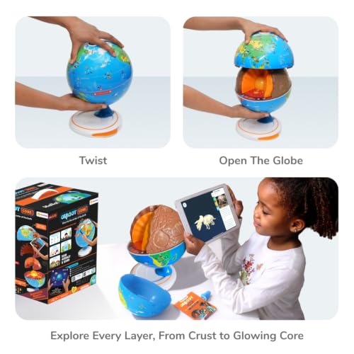 Shifu PlayShifu Orboot Core Interactive Globe for Kids Ages 4-10 with AR App, 3-Layer Earth Model, Geological Facts and STEM Learning