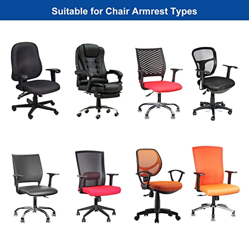 NeColorLife Black Armrest Covers 2-Pack for Office Chairs (Checked Jacquard, Standard Size)