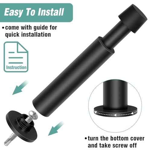 KOLAKO 20 Pack Black Door Stops - Spring Door Stop, 4.4 Inch Doorstop, Wall Protector