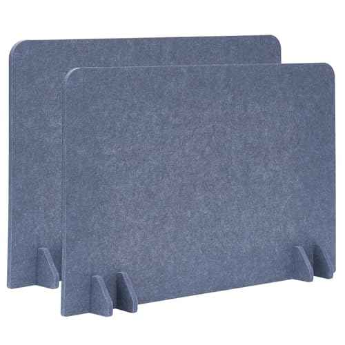 Desk Divider Privacy Panel (2 Pack) 24" x 16" - Portable Desk Partition & Dividers for Office, Home Study & School Exams - Focus Enhancing Privacy Shield - Gray