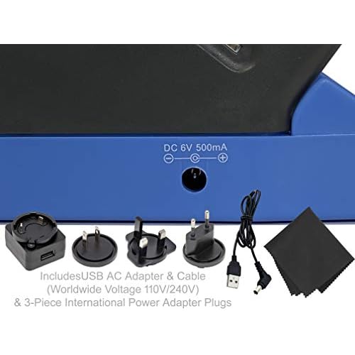 MINOLTA 35mm Desk Top Portable LED Slide and Negative Viewer Luminated 3X Magnify ? for 2"x2" Slides & Positive Negatives - Worldwide AC Adapter & Plugs, Battery Operation & Cloth