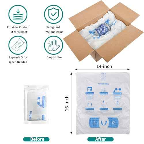 8 Pcs 14¡±x16¡± Expanding Foam Packaging for PC & Irregular-Shaped Items - Shockproof Expandable Packing Foam, Protective Computer Shipping Material for Electronics & Fragile Devices