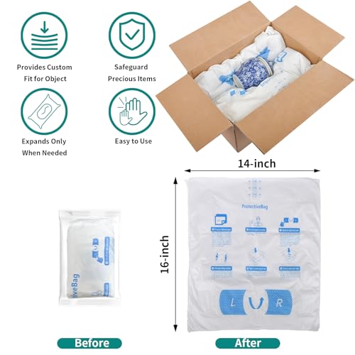 8 Pcs 14”x16” Expanding Foam Packaging for PC & Irregular-Shaped