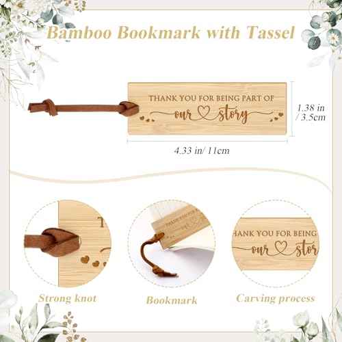 Skyygemm 50 Sets Wedding Party Favors for Guests Include We Got It Write Wood Bamboo Pens Bookmarks with Tassel Thank You Cards with Bag Wedding Favors Welcome Bag Stuffers for Bridal Shower Party
