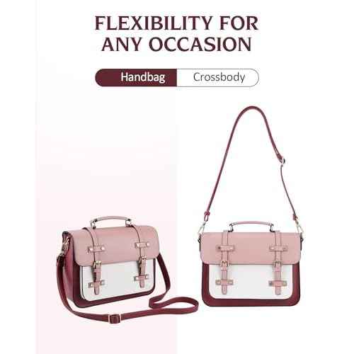 ECOSUSI Laptop Bag for Women Vegan Leather Messenger Bag Fashion Briefcase Computer Satchel Bag