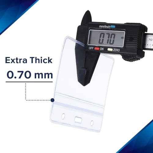 50 Pack Extra Thick Horizontal Badge Holder Plastic Clear ID Card Holder with Resealable Zip Waterproof Name Tag Holders