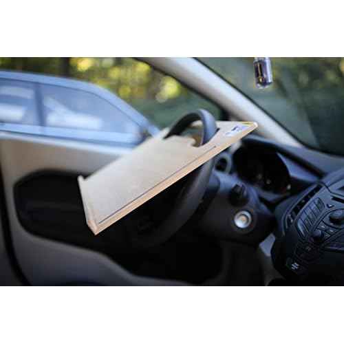 Executive Size (18 1/2" x 14 1/2") Car Table ? E-book & Notepad Vehicle Desk - Mobile Office - Steering Wheel Mountable Desk - Portable Automobile Desk For Laptop Computer/iPad - Car Tray