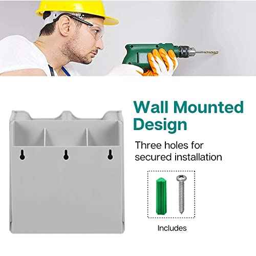 Flexzion Time Card Holder Wall Mount Expandable Time Clock Rack Double Row 20 Slot Rack Card Holder for 7 x 3.46-Inch Timesheets for Attendance Payroll Employee Assignment in Out Timecard Rack, Gray