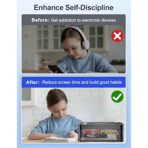 Metal Time Lock Box with Emergency Unlocking, Phone Timed Locked Box with Timer, Timed Locking Container, Audio Prompt, Self-Discipline Gift, 365 Days Max for Cellphone/Medication