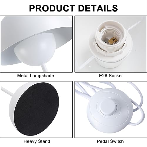 Mid Century Tall Standing Floor Lamp, White Bud Modern Bright Floor Lamps for Living Rooms & Bedrooms, Lighting Lamp Metal Floor Lights for Corner illumination-E26 Socket(No Bulb)