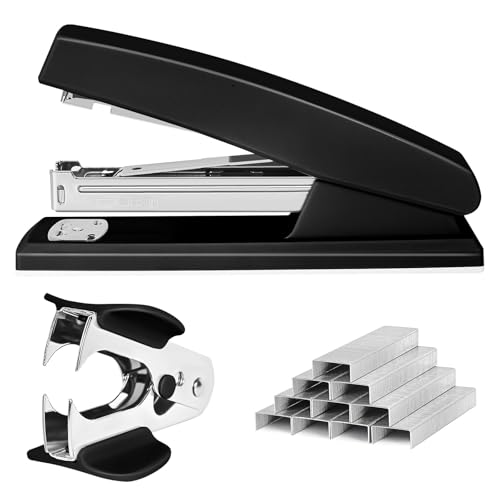 Muxdilu Black 25-Sheet Capacity Desktop Stapler with Staples & Remover