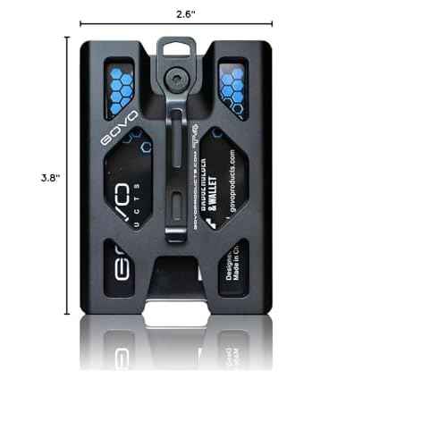 Aluminum GOVO Badge Holder/Wallet_ Durable ID Card Holder with Metal Clip and 4 Cards Slot (Black)
