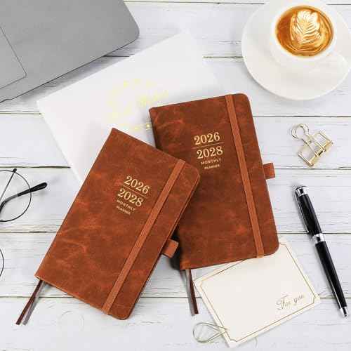 2026-2028 Monthly Pocket Planner - 3 Year Calendar, Faux Leather Cover, JAN 2026 - DEC 2028, 3.8" ¡¿ 6.3", Pen Holder, 2 Bookmarks, Back Pocket