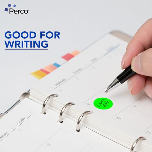 Perco Neon Green 1-Inch Circle Dot Sticker Roll - 1,000 Labels, Easy Tear, Strong Adhesive, USA Made
