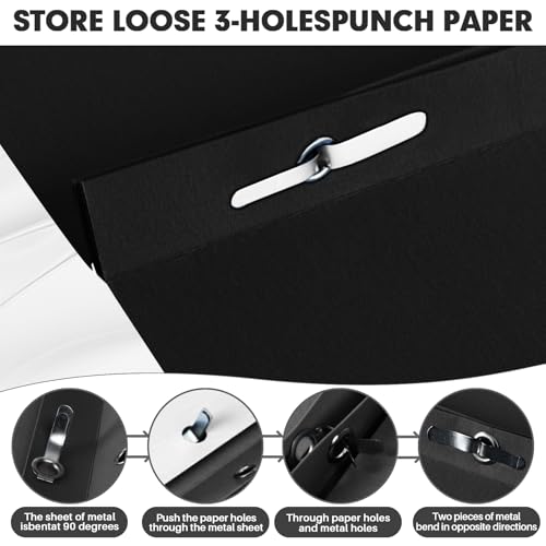 50 Pack Two Pocket Folders With Prongs, 3 Prong Folders Fit Letter Size Paper, File Folders for School Office Home Business, Black