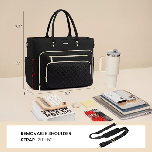 LOVEVOOK Laptop Tote Bag for Women With Large Cup Holder, Work Bags Teacher Nurse Computer Bag, 15.6 Inch Professional Briefcase Business Travel Large Purses Handbag, Diaper Bag With Multi-Pockets
