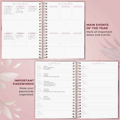 PLANBERRY Large Hourly Schedule Planner Premium ? Undated Organizer for Productivity, Time Management & Budget, 8x10.4¡È (Rose Gold)