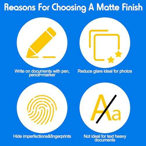 Geyoga 100 Sheets Matte Laminating Sheets Holds 8.5 x 11 in, Matte Thermal Laminating Pouches (3 Mil), 9 x 11-1/2-inch Matte Letter Size Laminating Sheets Ultra Clear with Matte Finish