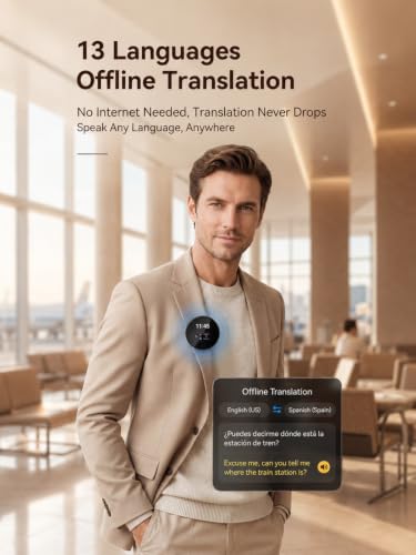 JKNKCO Z06 AI Language Translator Device - Black, 165 Languages, Real-Time & Offline