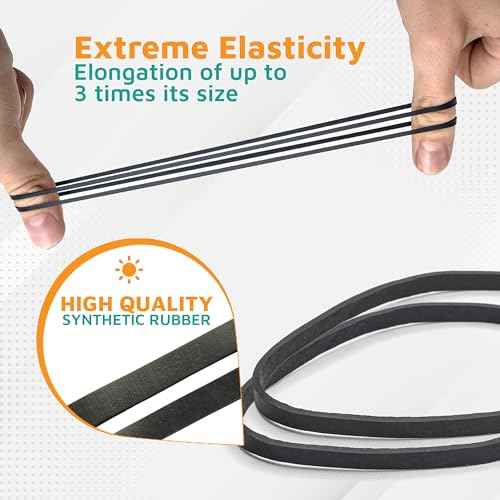 PlasticMill Black Rubber Bands Size 33 (3 1/2" x 1/8") - #33 Rubber Bands Office Supplies - Strong, Elastic Bands for Crafts, Balloon Garland, Cash, File Folders (1,000-Pack)