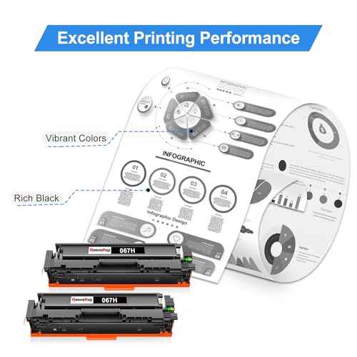 2 Pack - 067H Black Toner Cartridge Replacement for Canon 067H 067 Toner Cartridge High Yield for Color imageCLASS MF656Cdw MF654Cdw MF653Cdw LBP631Cw LBP632Cdw MF650C LBP630C Series Printer