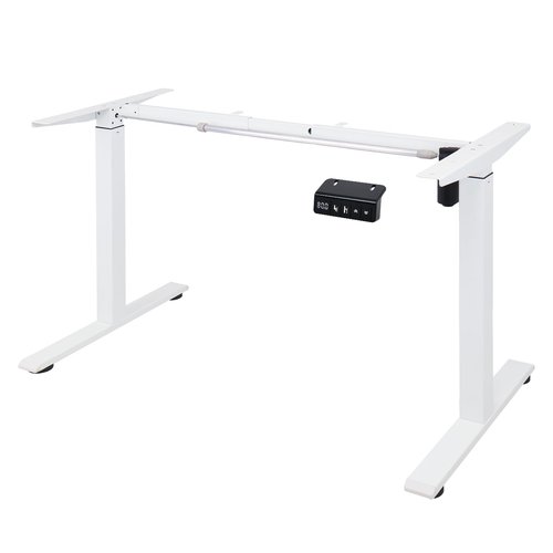 AbleHope Electric Stand up Desk Frame Height Adjustable Table Legs for Home and Office Sit Stand Frame Up to 45.28" Ergonomic Standing Desk Base, White Frame Only