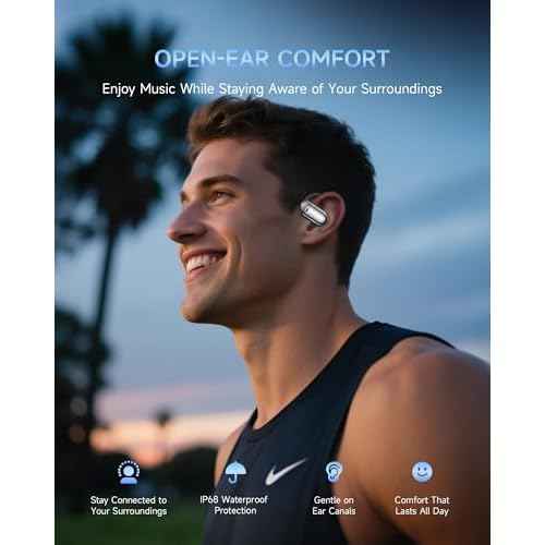 CoolJumper AI Translating Earbuds Real Time 3 in 1 Translation Headphones 144 Languages & Accents, Ultra Open Ear Headphones Bluetooth 5.4 for Bussiness Travel Learning - Silver Black