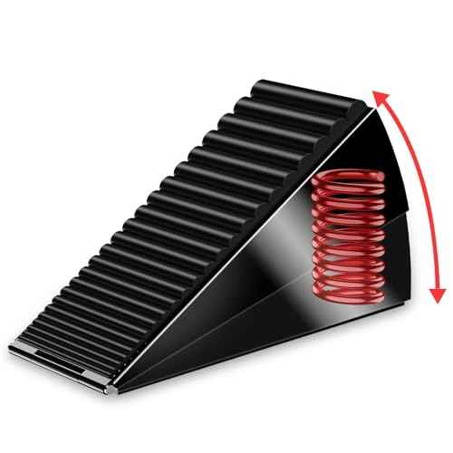 Strongest Heavy Duty Door Stopper Wedge - Spring Large Door Stoppers, Tall Door Stoppers for Bottom of Doors, Door Stop Rubber for Extra Strong Grip, 3 Inches High Metal Doorstop Suits Any Heavy Door