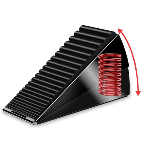 AIMAXINKE Heavy Duty Door Stop Wedge - Large Steel Bottom of Door Blocker, Black - 1 Pack