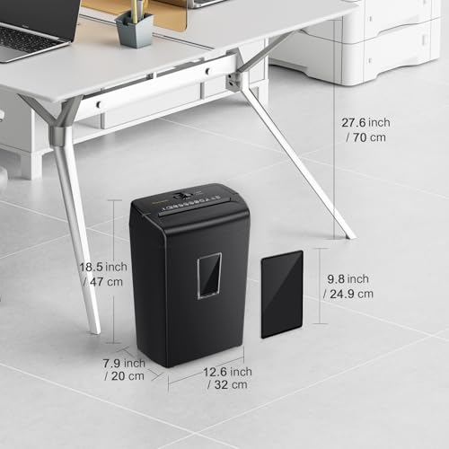 Bonsaii Black 10-Sheet Heavy Duty Cross Cut Paper Shredder for Home & Office