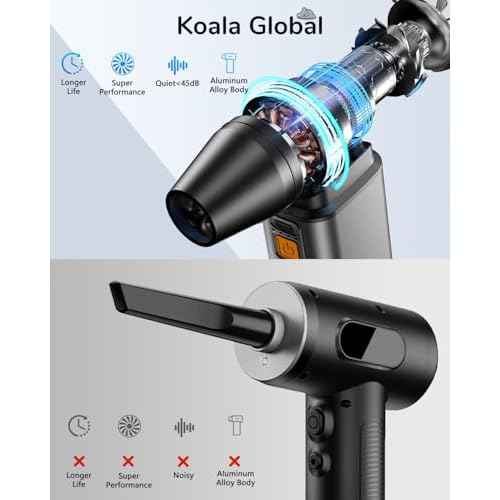 Compressed Air Duster, Super Power Metal Body Electric Air Duster Rechargeable Brushless Motor Durable Blower Stepless Speed Adjustable Dust Blower for Computer Outdoor House Car